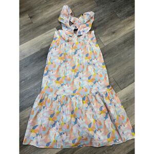 Mott50 Sun Protective Maxi Dress Large UPF50 Sleeveless Ruffle Tiered Hem